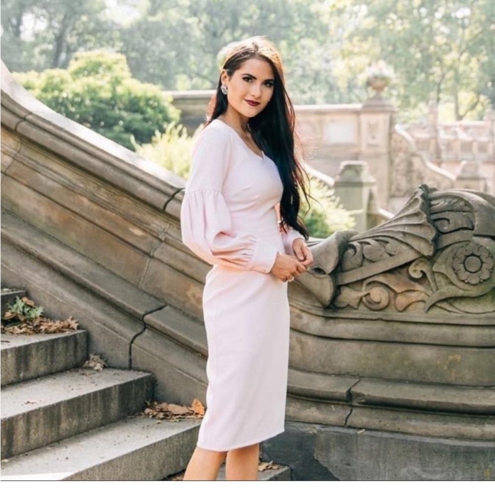 Rachel parcel small pink long sleeved dress worn once euc